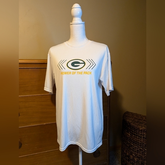 Port and Company Tops - Dri-fit GREEN BAY PACKERS White Short Sleeve T Shirt SZ M